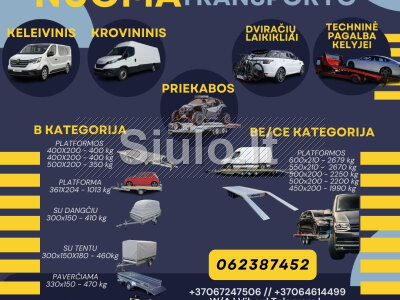 DIRBAME IR PER ŠVENTES NUOMA TRALŲ - PRIEKABŲ - MIKROAUTOBUSŲ