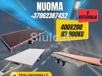 Priekabos B kategorija 400x200 700 kg NUOMA