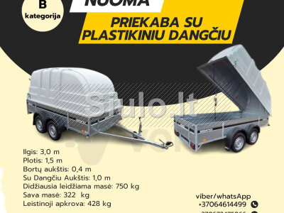 PRIEKABOS SU PLASTIKINIU DANGČIU NUOMA