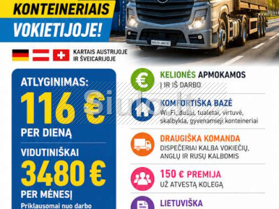Darbas Vokietijoje CE kategorijos vairuotojai darbui su konteineriais